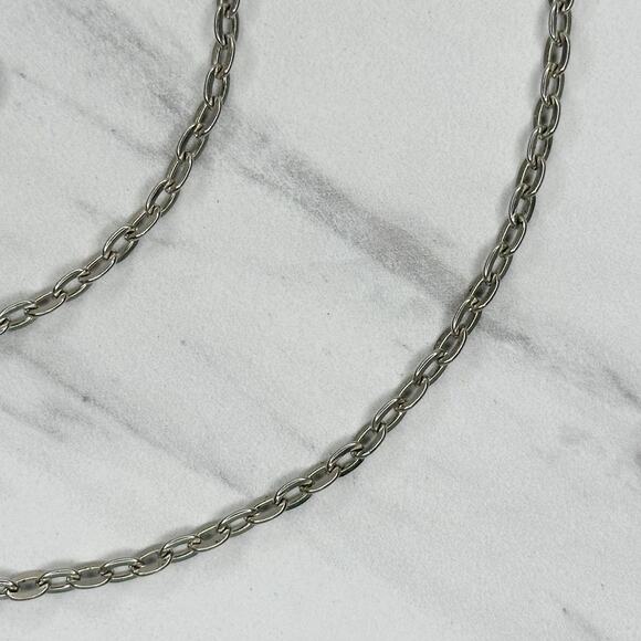 Silver Tone Oval Link Chain Purse Strap 46" Crossbody Bag Replacement ✨ - Picture 6 of 11